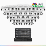 NightChroma<sup>TM</sup> NDK800 – 4K 64 Channel 48 Panoramic Dual Lens Cameras PoE Security System, f/1.0 Super Aperture, Acme Color Night Vision, Active Siren and Strobe, Human & Vehicle Detection, 2CH 4K Decoding Capability, Built-in Mic ,Two-Way Audio
