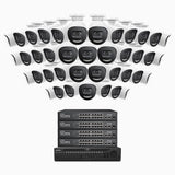 H800X - 4K 64 Channel 40 Cameras PoE Security System, 1/1.8'' BSI Sensor, f/1.6 Aperture (0.003 Lux), Siren & Strobe Alarm,Two-Way Audio, Human & Vehicle Detection, Perimeter Protection, Works with Alexa
