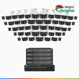 NightChroma<sup>TM</sup> NDK800 – 4K 64 Channel 48 Panoramic Dual Lens Cameras PoE Security System, f/1.0 Super Aperture, Acme Color Night Vision, Active Siren and Strobe, Human & Vehicle Detection, 2CH 4K Decoding Capability, Built-in Mic ,Two-Way Audio