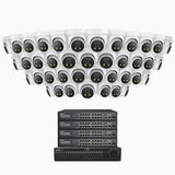 H800X - 4K 64 Channel 40 Cameras PoE Security System, 1/1.8'' BSI Sensor, f/1.6 Aperture (0.003 Lux), Siren & Strobe Alarm,Two-Way Audio, Human & Vehicle Detection, Perimeter Protection, Works with Alexa