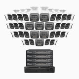 H800 - 4K 64 Channel 40 Cameras PoE Security System, Human & Vehicle Detection, Color & IR Night Vision, Built-in Mic, RTSP Supported, 16-Port PoE Switch Included