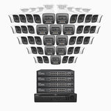 H800 - 4K 64 Channel 48 Cameras PoE Security System, Human & Vehicle Detection, Color & IR Night Vision, Built-in Mic, RTSP Supported, 16-Port PoE Switch Included