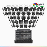 NightChroma<sup>TM</sup> NCK800 – 4K 64 Channel PoE Security System with 24 Bullet & 24 Turret Cameras, f/1.0 Super Aperture, Color Night Vision, 2CH 4K Decoding Capability, Human & Vehicle Detection, Intelligent Behavior Analysis, Built-in Mic, 124° FoV
