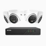 H500 - 3K Super HD 8 Channel 4 Cameras PoE Security System, Color & IR Night Vision, 3072 × 1728 @ 20fps, Smart Human & Vehicle Detection, Built-in Microphone, IP67