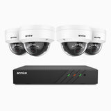 H500 - 3K Super HD 8 Channel 4 Cameras PoE Security System, Color & IR Night Vision, 3072 × 1728 @ 20fps, Smart Human & Vehicle Detection, Built-in Microphone, IP67
