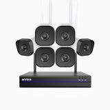 WS800 - 8MP Ultra HD 16 Channel 6 Cameras Wireless NVR Security System, 2.4/5.8G Dual-Band WiFi Pro, Human Motion Detection, Two-Way Audio, Night Vision, Works with Alexa
