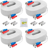 ANNKE 4 Pack 30M/100ft All-in-One Video Power Cables, Security Camera Cable Wire Cord, BNC Extension Analog Surveillance Camera Cables for CCTV DVR Surveillance System Installation