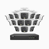 FC200 - 1080p 16 Channel 16 Camera Wired Security System, Color Night Vision, 100 ft Supplement Light, IP67 Weatherproof, UL-Certification, H.265+ Smart DVR with Human & Vehicle Detection