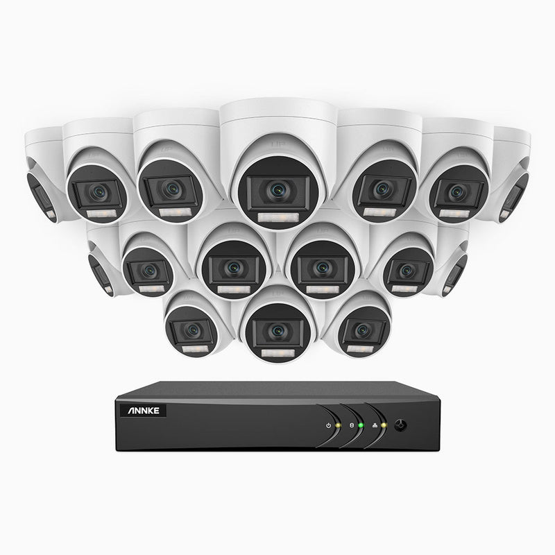 ADLK500 - 3K 16 Channel 16 Dual Light Cameras Wired Security System, Color & IR Night Vision, 3072*1728 Resolution, f/1.2 Super Aperture, 4-in-1 Output Signal, Built-in Microphone, IP67