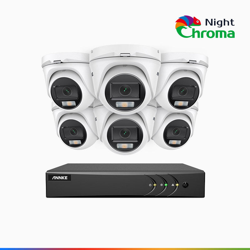 NightChroma<sup>TM</sup> NAK200 - 1080P 16 Channel 6 Camera Wired CCTV System, Acme Color Night Vision, f/1.0 Super Aperture, 0.001 Lux, 121° FoV, Active Alignment
