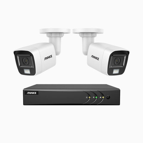 ADLK500 - 3K 8 Channel 2 Dual Light Cameras Wired Security System, Color & IR Night Vision, 3072*1728 Resolution, f/1.2 Super Aperture, 4-in-1 Output Signal, Built-in Microphone, IP67