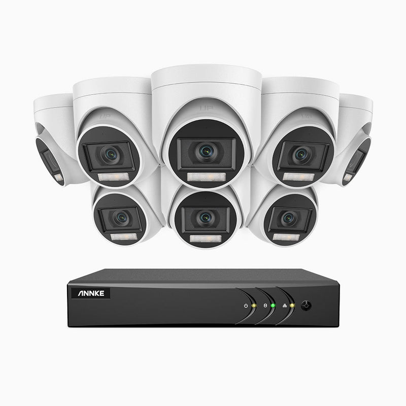 ADLK500 - 3K 16 Channel 8 Dual Light Cameras Wired Security System, Color & IR Night Vision, 3072*1728 Resolution, f/1.2 Super Aperture, 4-in-1 Output Signal, Built-in Microphone, IP67