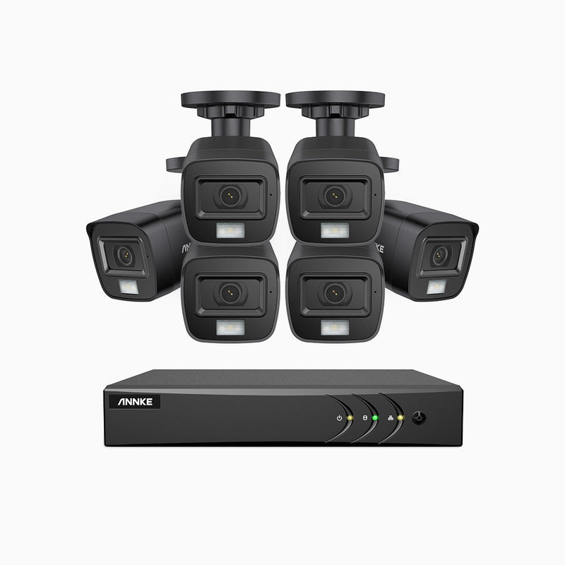 ADLK500 - 3K 8 Channel 6 Dual Light Cameras Wired Security System, Color & IR Night Vision, 3072*1728 Resolution, f/1.2 Super Aperture, 4-in-1 Output Signal, Built-in Microphone, IP67