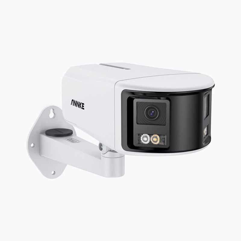 FCD600 - Panoramic Outdoor PoE Dual Lens Security Camera, 6MP Resolution, 180° Ultra Wide Angle, f/1.2 Super Aperture, BSI Sensor, Color Night Vision & Infrared Night Vision (Turret), Built-in Mic, Active Siren & Alarm, Human & Vehicle Detection
