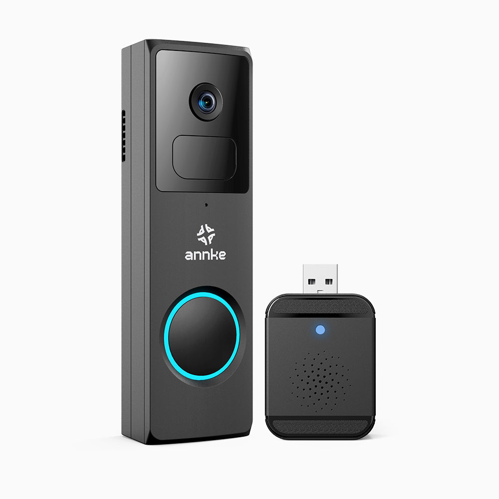 Whiffle - 1080P Full HD Wireless Doorbell Camera, 148° Field of View, 4800mAh Battery Powered, Motion Detection, Two-Way Audio, Cloud & TF Card Storage, Works with Alexa