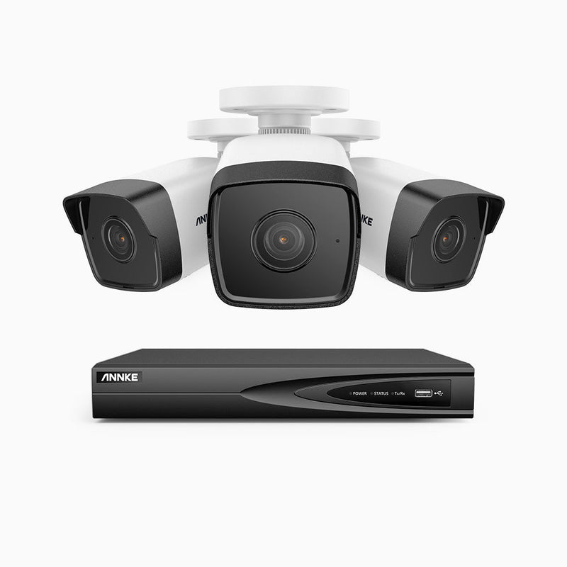 H500 - 5MP 4 Channel 3 Cameras PoE Security System, EXIR 2.0 Night Vision, Built-in Mic & SD Card Slot, RTSP Supported , IP67