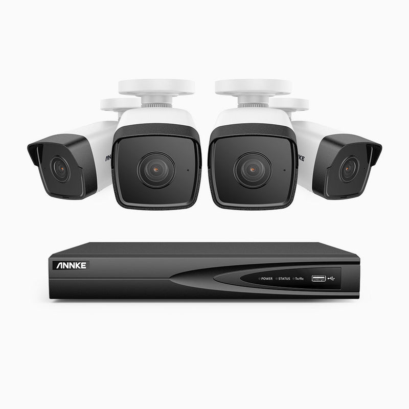 H500 - 5MP 4 Channel 4 Camera PoE Security System, EXIR 2.0 Night Vision, Built-in Mic & SD Card Slot, RTSP Supported , IP67