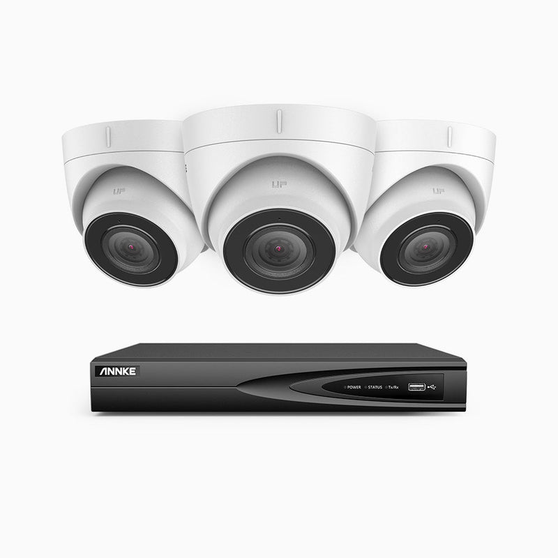 H500 - 5MP 4 Channel 3 Cameras PoE Security System, EXIR 2.0 Night Vision, Built-in Mic & SD Card Slot, RTSP Supported , IP67