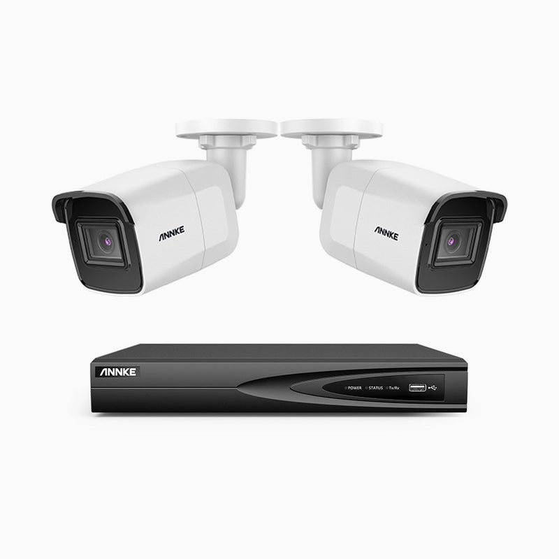 H800 - 4K 4 Channel 2 Cameras PoE Security System, Human & Vehicle Detection, EXIR 2.0 Night Vision, 123° FoV, Built-in Mic, RTSP Supported