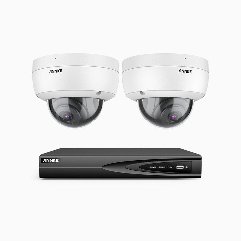 H800 - 4K 4 Channel 2 Cameras PoE Security System, Human & Vehicle Detection, EXIR 2.0 Night Vision, 123° FoV, Built-in Mic, RTSP Supported