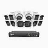 H800 - 4K 16 Channel PoE Security System with 10 Bullet & 2 Turret Cameras, Human & Vehicle Detection, EXIR 2.0 Night Vision, 123° FoV, Built-in Mic, RTSP Supported