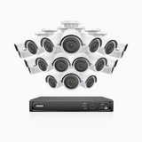 H800 - 4K 16 Channel 16 Cameras PoE Security System, Human & Vehicle Detection, EXIR 2.0 Night Vision, 123° FoV, RTSP Supported