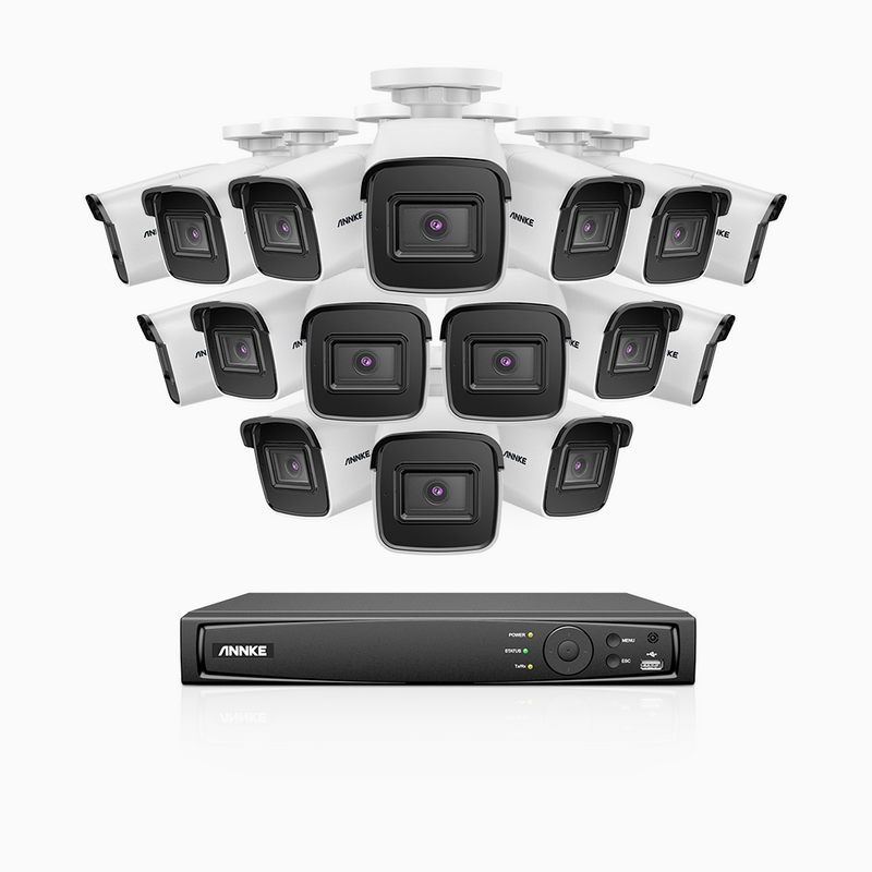 H800 - 4K 16 Channel 16 Cameras PoE Security System, Human & Vehicle Detection, EXIR 2.0 Night Vision, 123° FoV, RTSP Supported