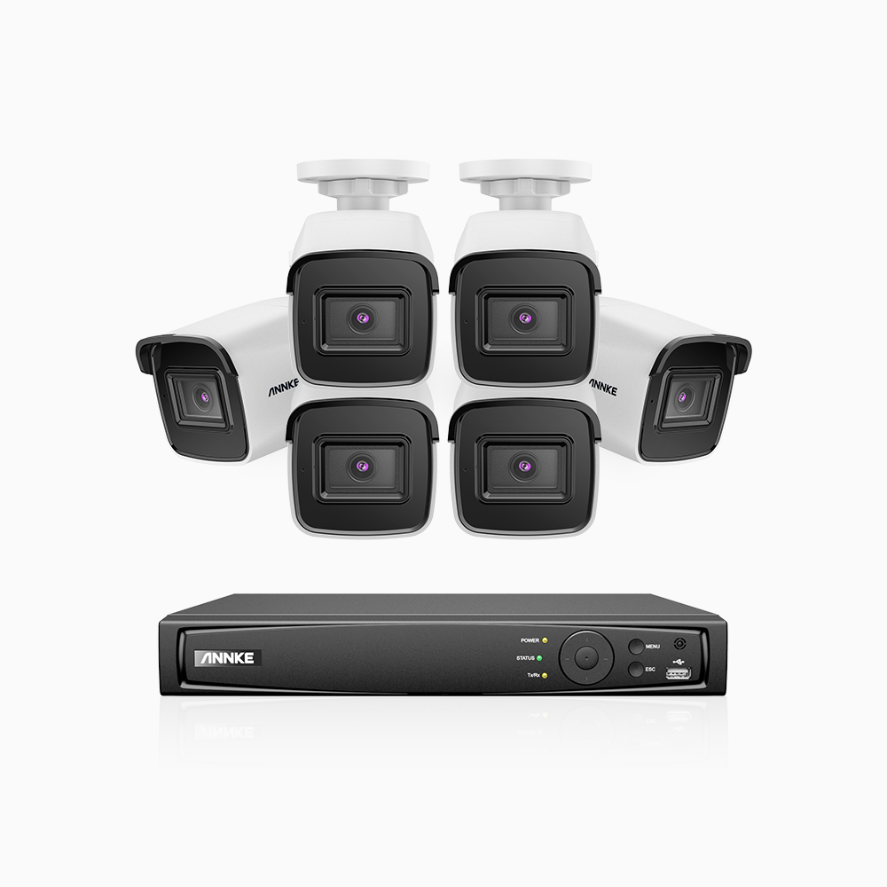 H800 - 4K 16 Channel 6 Cameras PoE Security System, Human & Vehicle Detection, EXIR 2.0 Night Vision, 123° FoV, RTSP  Supported