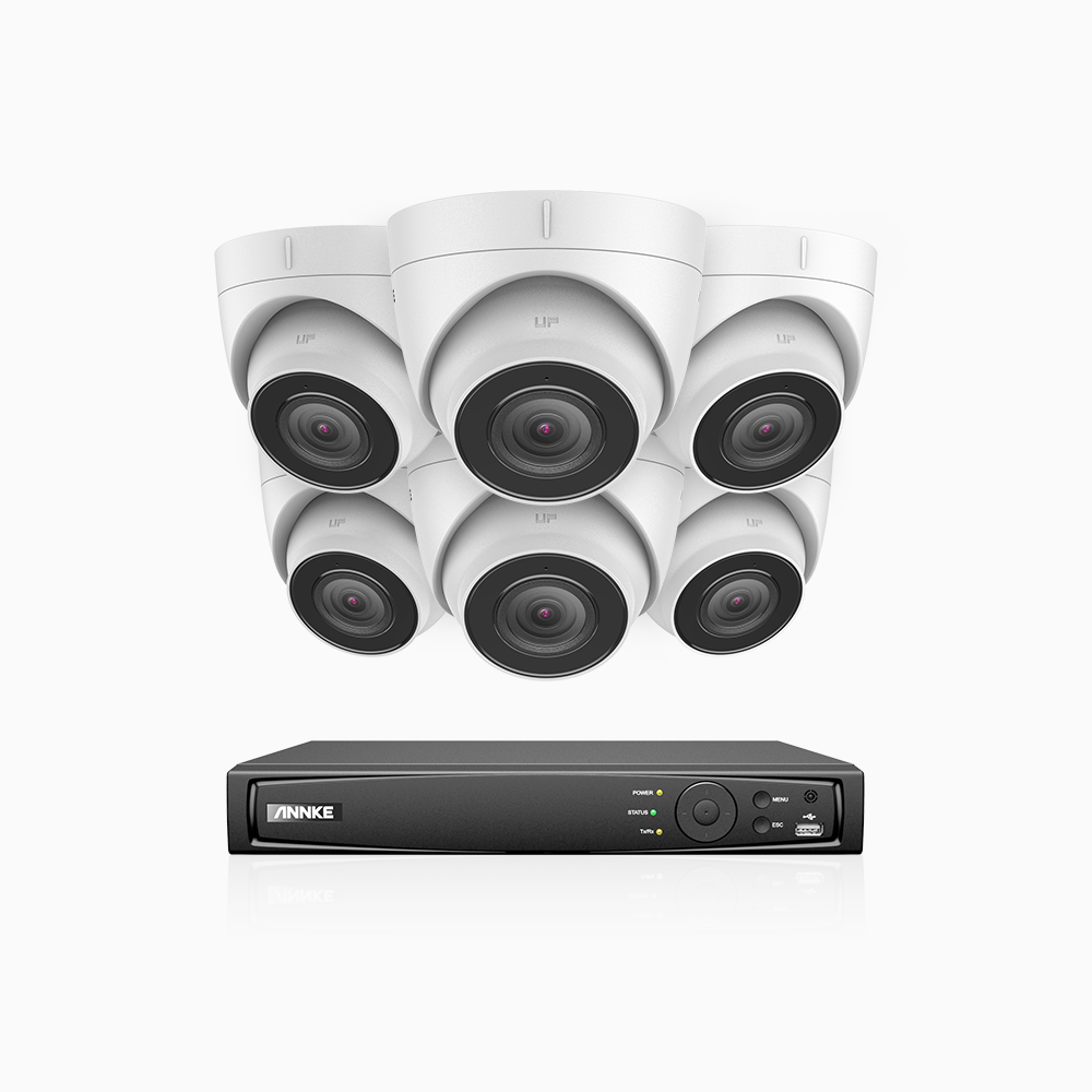 H800 - 4K 16 Channel 6 Cameras PoE Security System, Human & Vehicle Detection, EXIR 2.0 Night Vision, 123° FoV, RTSP  Supported