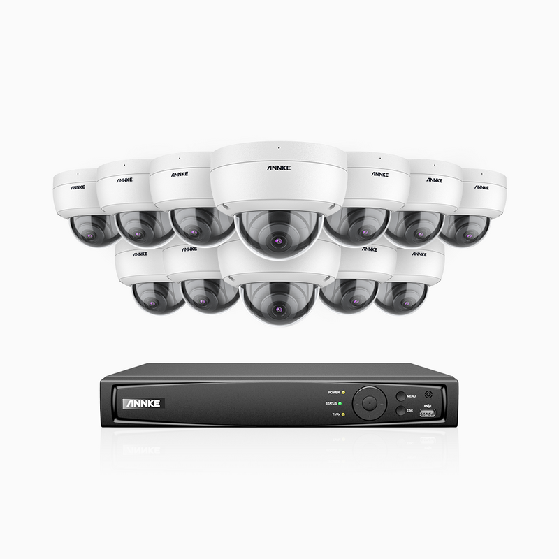 H800 - 4K 16 Channel 12 Cameras PoE Security System, Human & Vehicle Detection, Built-in Micphone, EXIR 2.0 Night Vision, 123° FoV, RTSP Supported