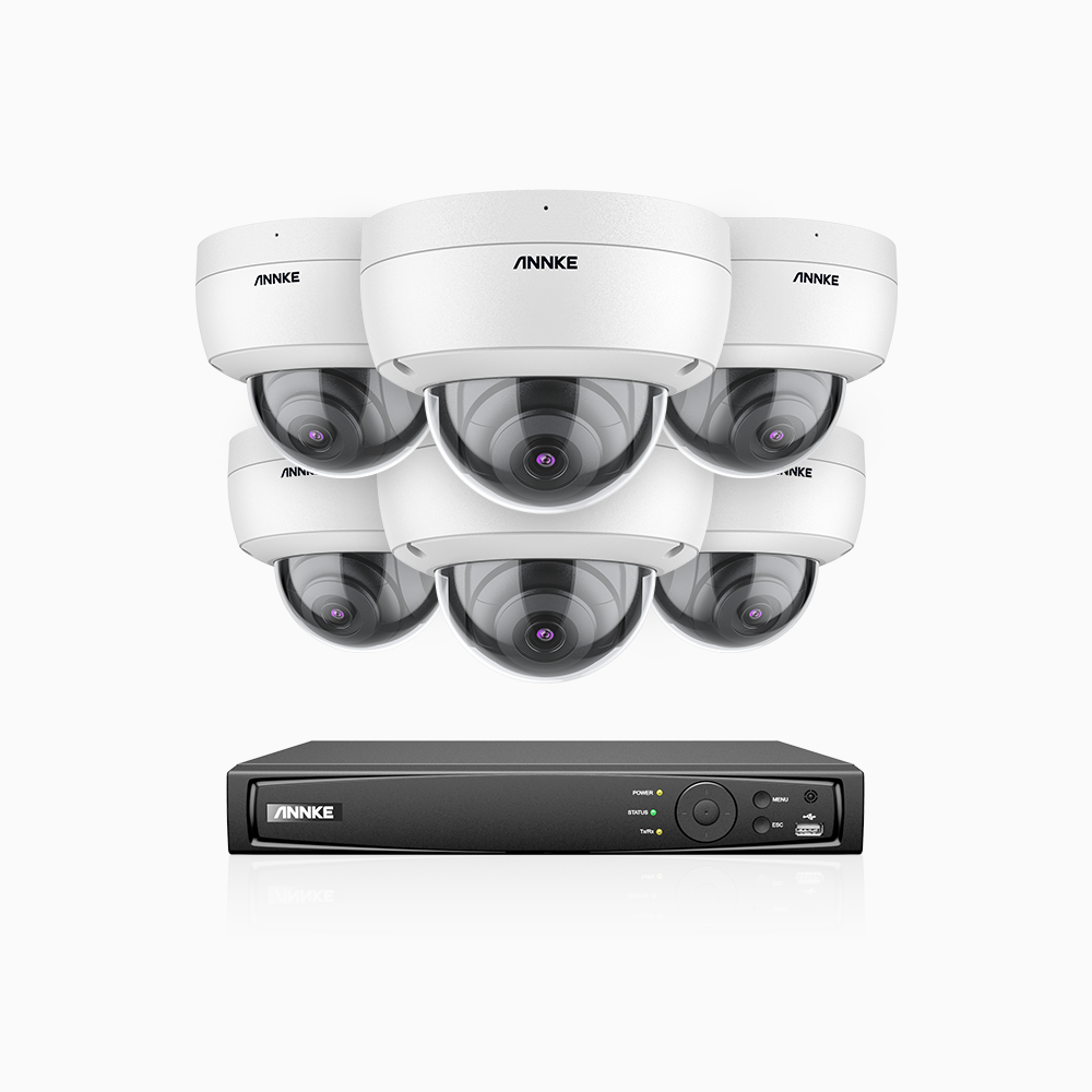 H800 - 4K 16 Channel 6 Cameras PoE Security System, Human & Vehicle Detection, EXIR 2.0 Night Vision, 123° FoV, RTSP  Supported