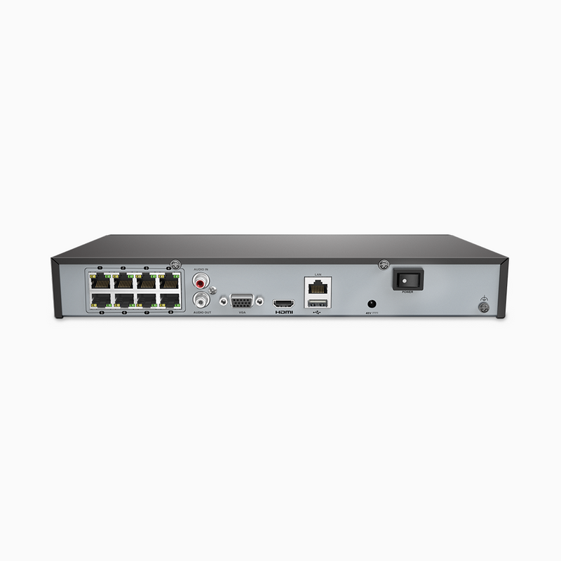 4K 8 Channel H.265+ PoE NVR, RTSP Supported, Works with Alexa