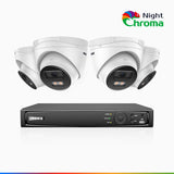 NightChroma<sup>TM</sup> NCK400 - 4MP 8 Channel 4 Camera PoE Security System, Acme Color Night Vision, f/1.0 Super Aperture, Active Alignment , Built-in Microphone