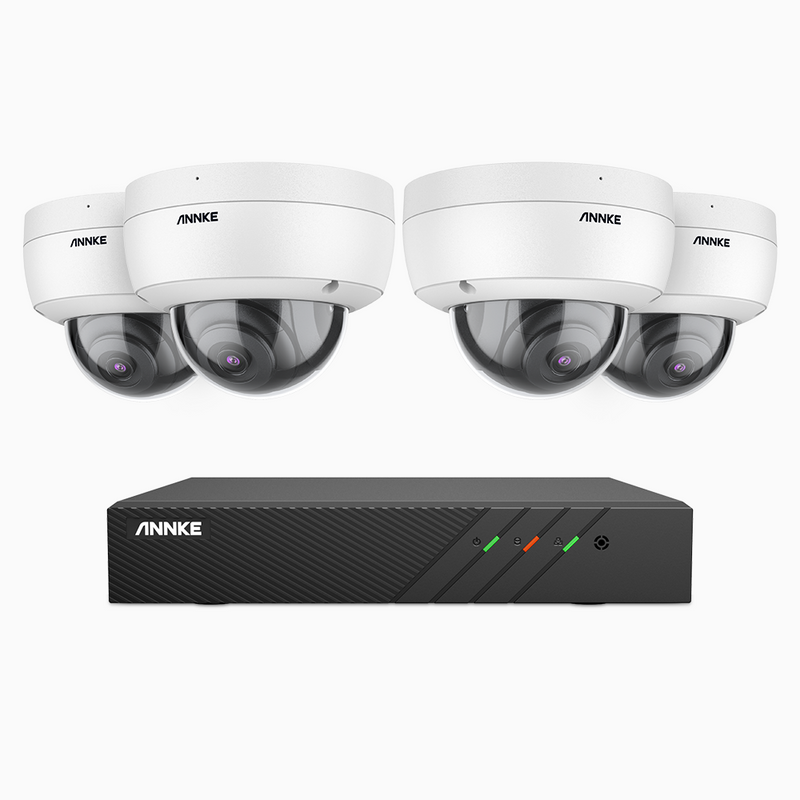 H500 - 5MP Super HD 8 Channel 4 Cameras PoE Security System, EXIR 2.0 Night Vision, Built-in Mic & SD Card Slot, IP67, Works with Alexa , IP67