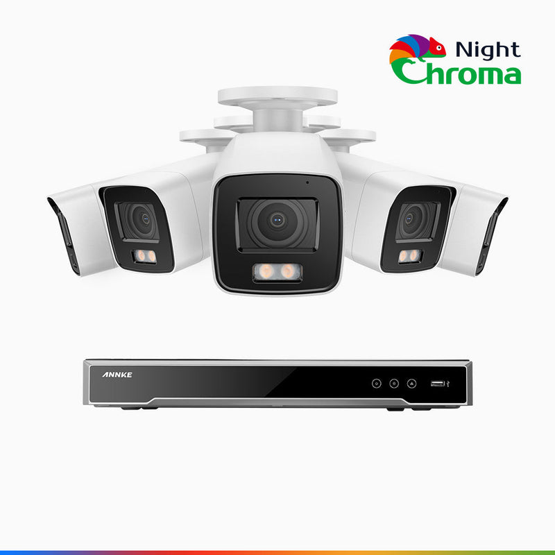 NightChroma<sup>TM</sup> NCK800 – 4K 8 Channel 5 Cameras PoE Security System, f/1.0 Super Aperture, Color Night Vision, 2CH 4K Decoding Capability, Human & Vehicle Detection, Intelligent Behavior Analysis, Built-in Mic, 124° FoV