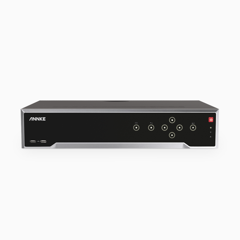 4K 32 Channel PoE NVR Recorder with 16 PoE Ports, 12MP Video Resolution, 4 Hard Drive Bays, Video Content Analysis Search for Fire, Ship, Temperature Detection etc.