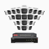 H800 - 4K 32 Channel 24 Cameras PoE Security System, Human & Vehicle Detection, EXIR 2.0 Night Vision, Built-in Mic, 123° FoV, RTSP Supported, 16-Port PoE Switch Included