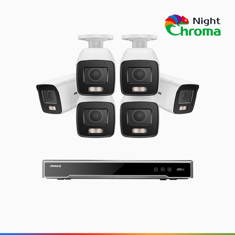 NightChroma<sup>TM</sup> NCK800 – 4K 16 Channel 6 Cameras PoE Security System, f/1.0 Super Aperture, Color Night Vision, 2CH 4K Decoding Capability, Human & Vehicle Detection, Intelligent Behavior Analysis, Built-in Mic, 124° FoV
