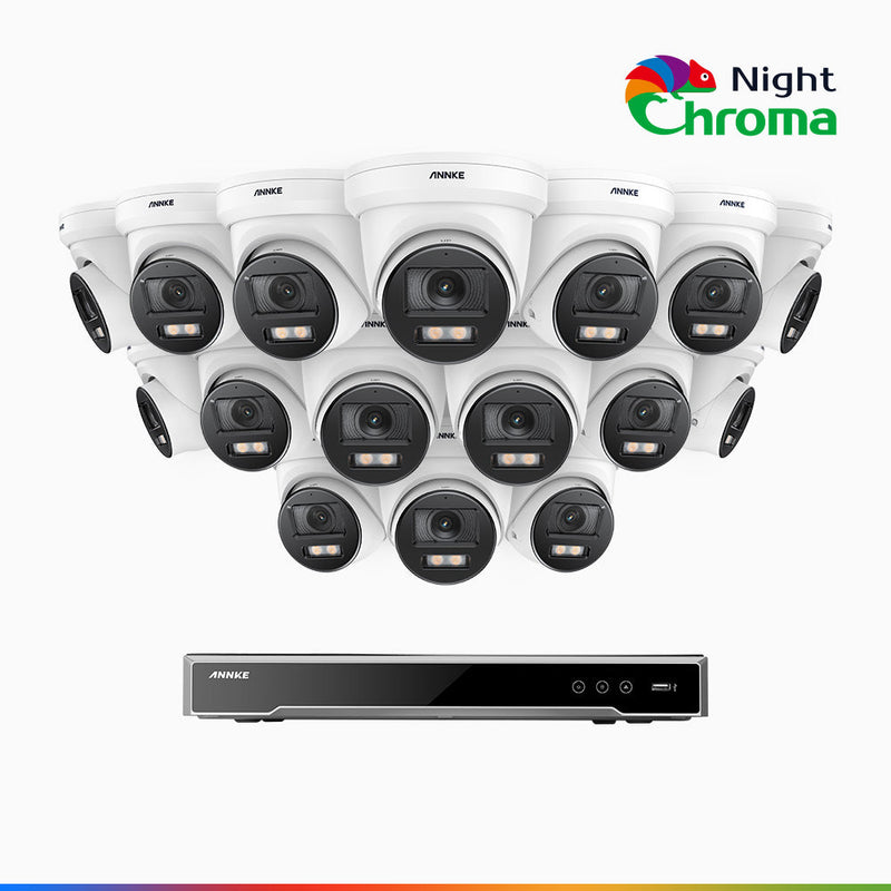 NightChroma<sup>TM</sup> NCK800 – 4K 16 Channel 16 Cameras PoE Security System, f/1.0 Super Aperture, Color Night Vision, 2CH 4K Decoding Capability, Human & Vehicle Detection, Intelligent Behavior Analysis, Built-in Mic, 124° FoV